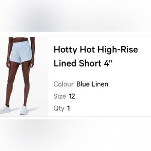 Hotty Hot High-Rise Lined Shorts - Blue Linen